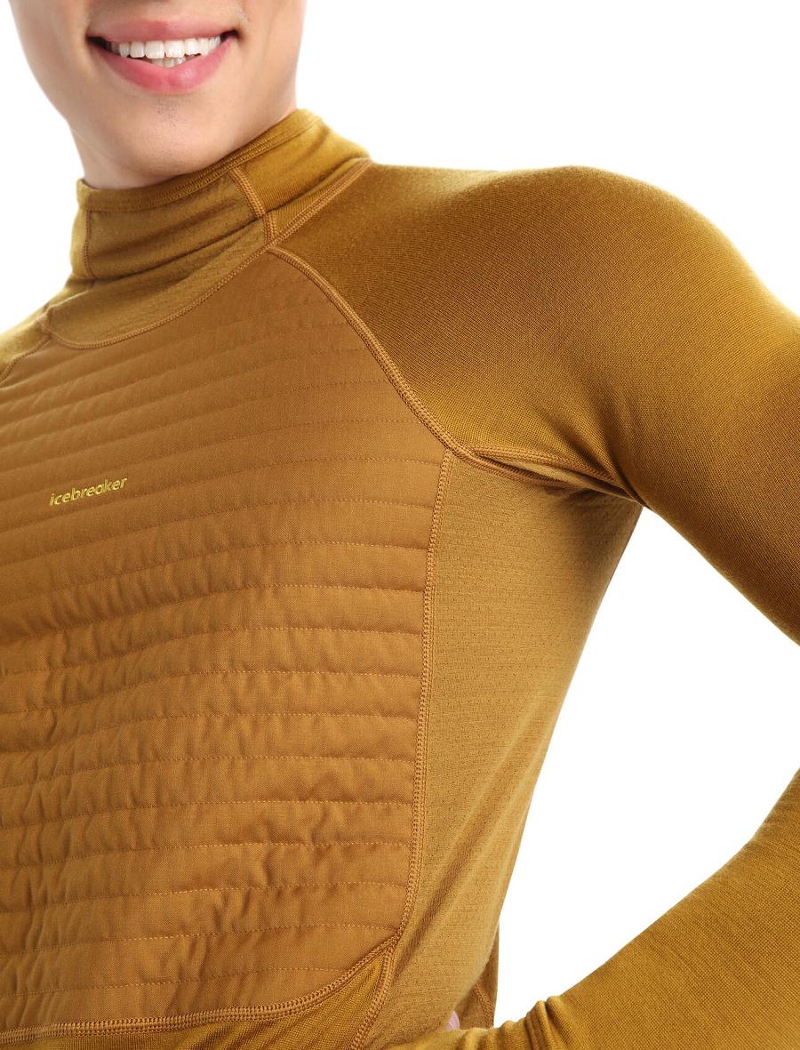 Base Layers Icebreaker ZoneKnit™ Merino Insulated Long Sleeve Hoodie Męskie Brązowe | PL 1618PJJQ